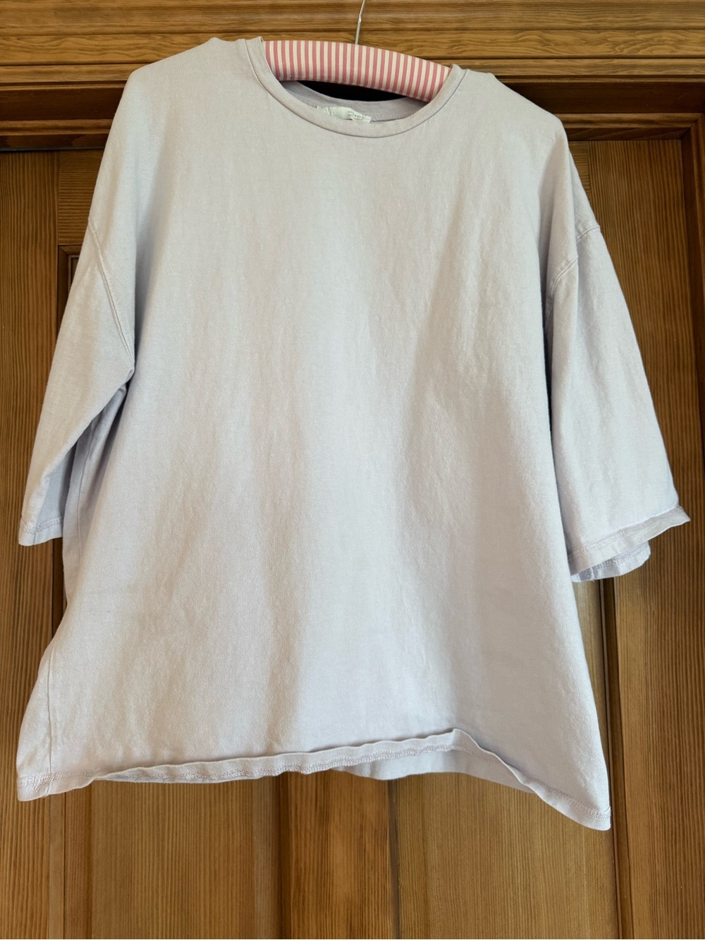 Zara Light Lavender Ribbed Crew Neck Tee